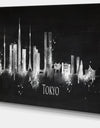 Silhouette Tokyo Black - Cityscape Painting Canvas Print