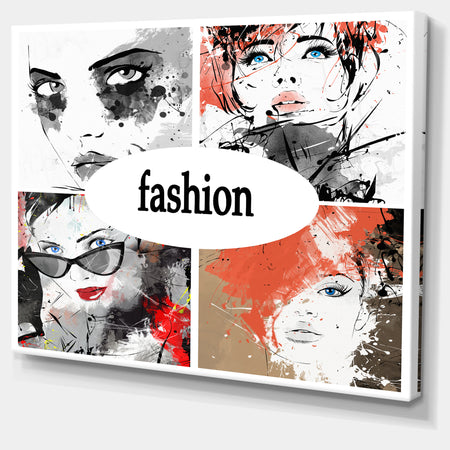 Collage of Girls - Portrait Digital Art Canvas Print