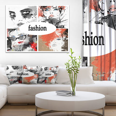 Collage of Girls - Portrait Digital Art Canvas Print