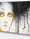 Beautiful Girl with Yellow Eyes - Portrait Digital Art Canvas Print