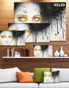Beautiful Girl with Yellow Eyes - Portrait Digital Art Canvas Print