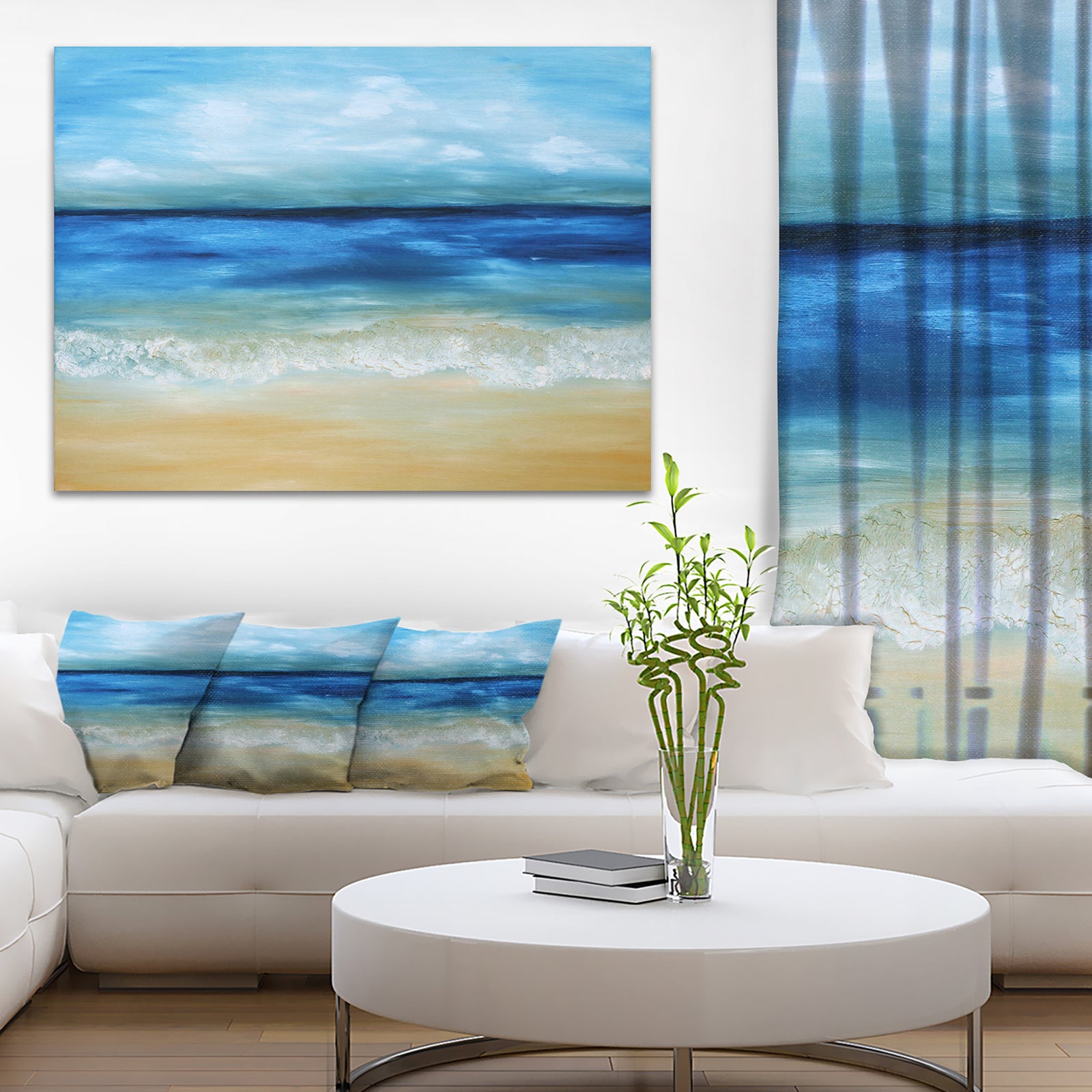 Warm Tropical Sea and Beach - Seascape Painting Canvas Print