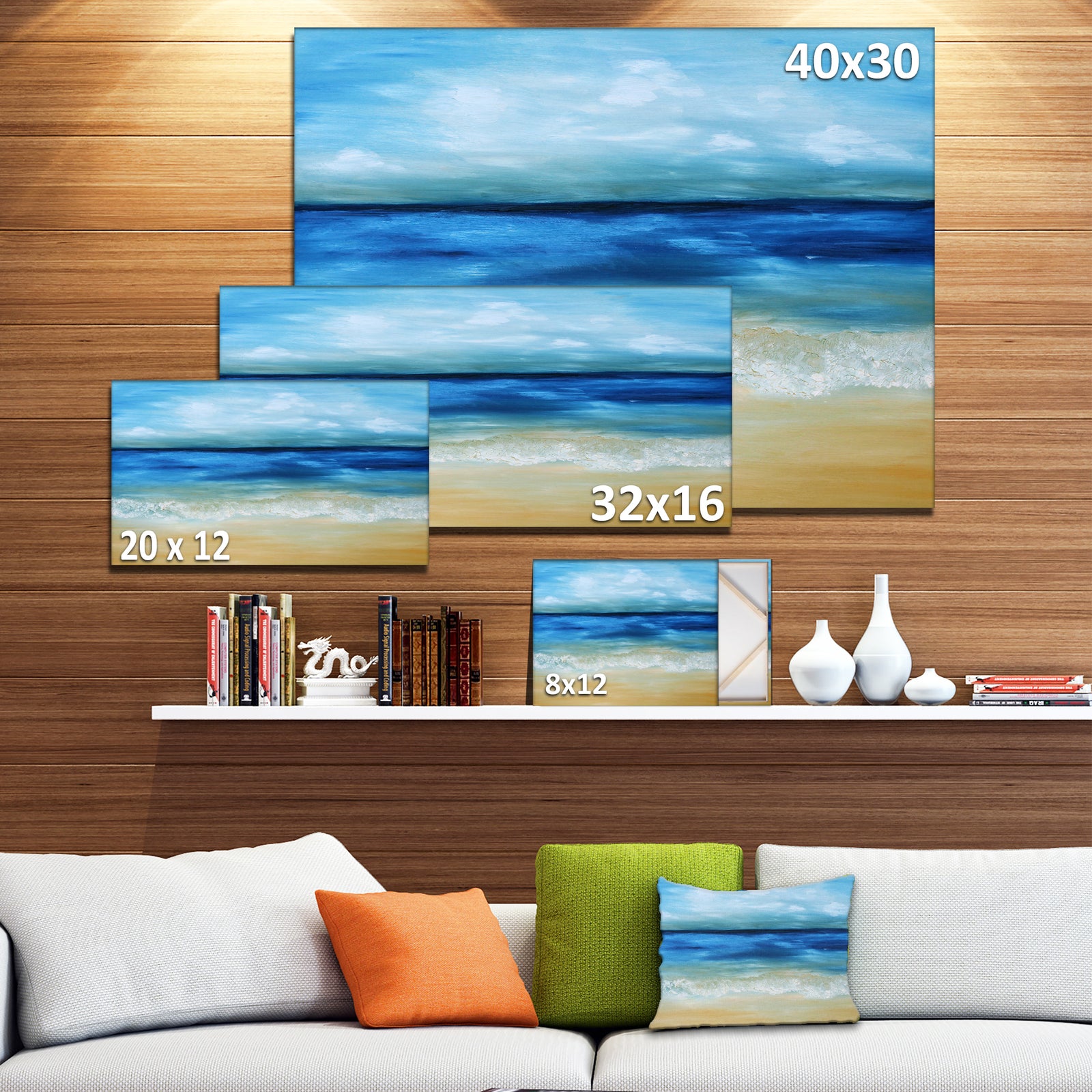 Warm Tropical Sea and Beach - Seascape Painting Canvas Print