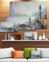 Fishing Boats in Harbor - Landscape Painting Canvas Print