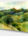 Green Mountains Watercolor - Landscape Painting Canvas Print
