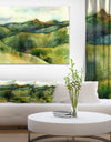 Green Mountains Watercolor - Landscape Painting Canvas Print