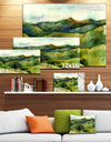 Green Mountains Watercolor - Landscape Painting Canvas Print