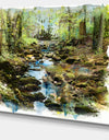 Stream in the Forest - Landscape Painting Canvas Print