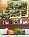 Stream in the Forest - Landscape Painting Canvas Print
