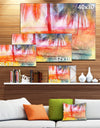 Red Retro Palm Trees - Landscape Painting Canvas Print