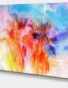 Colorful Retro Palm Trees - Landscape Painting Canvas Print