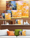 Retro Palms in Yellow Shade - Landscape Painting Canvas Print