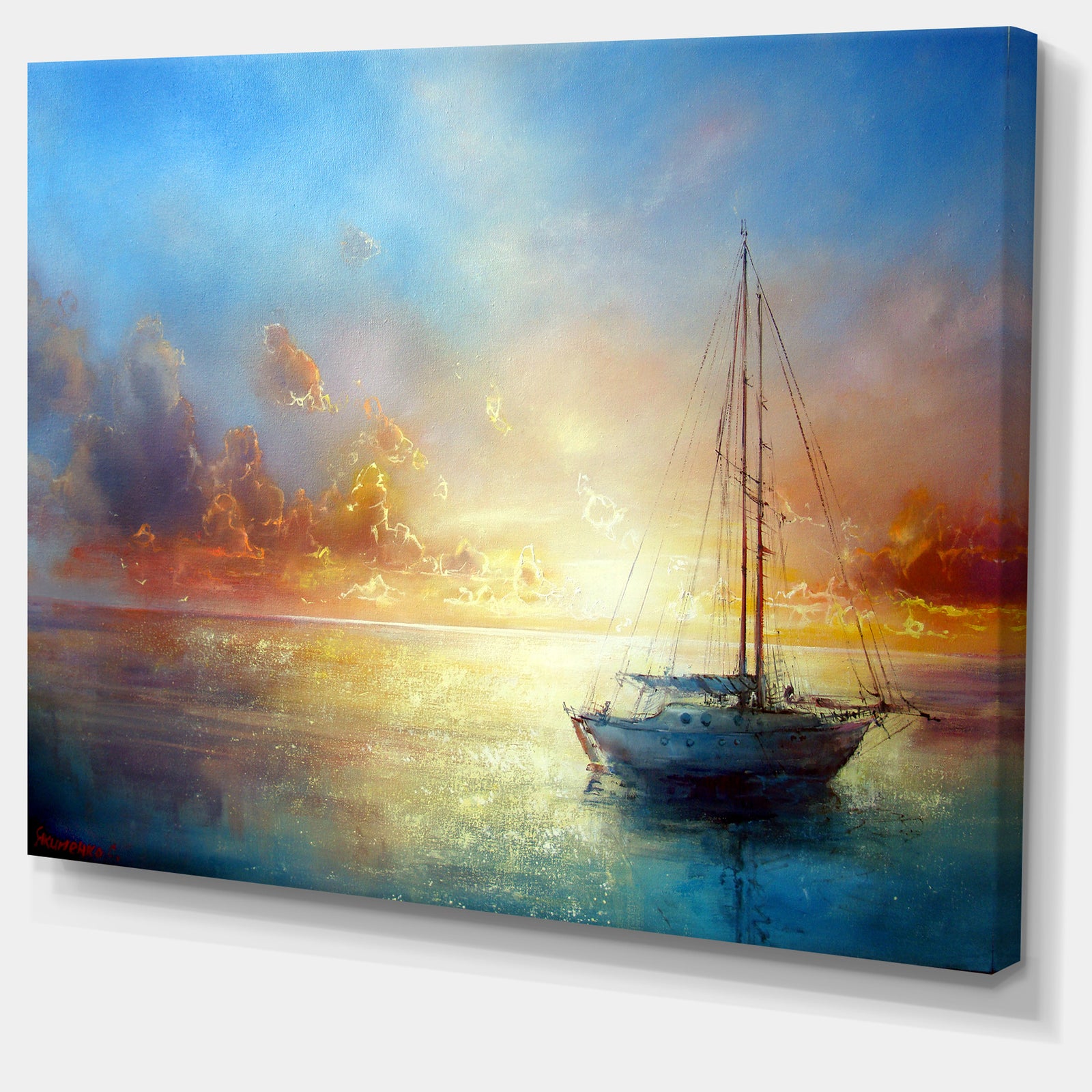 Seascape Pier - Seascape Painting Canvas Print