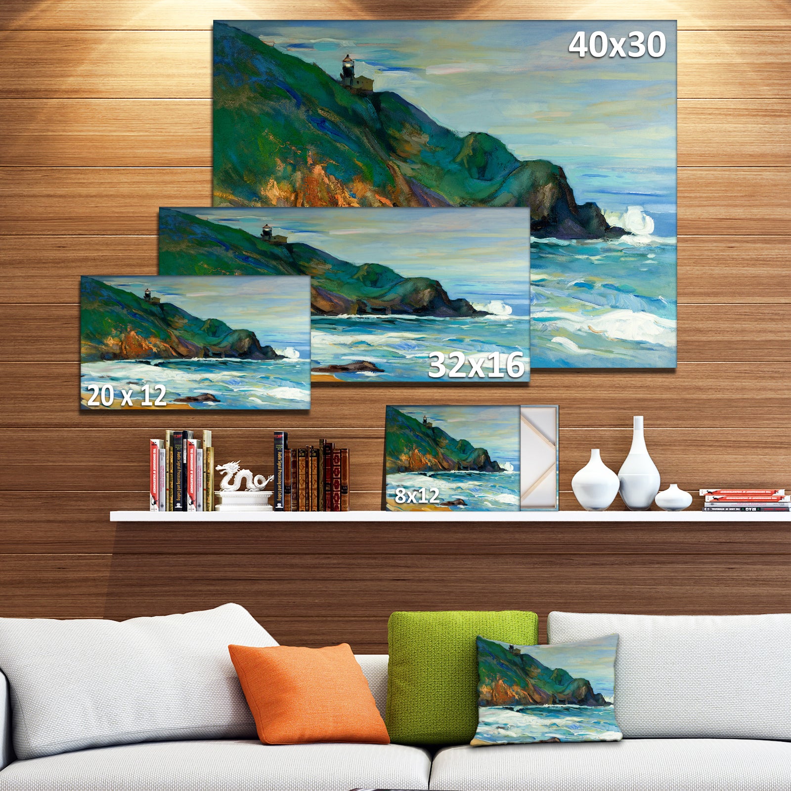Lighthouse - Landscape Painting Canvas Art Print