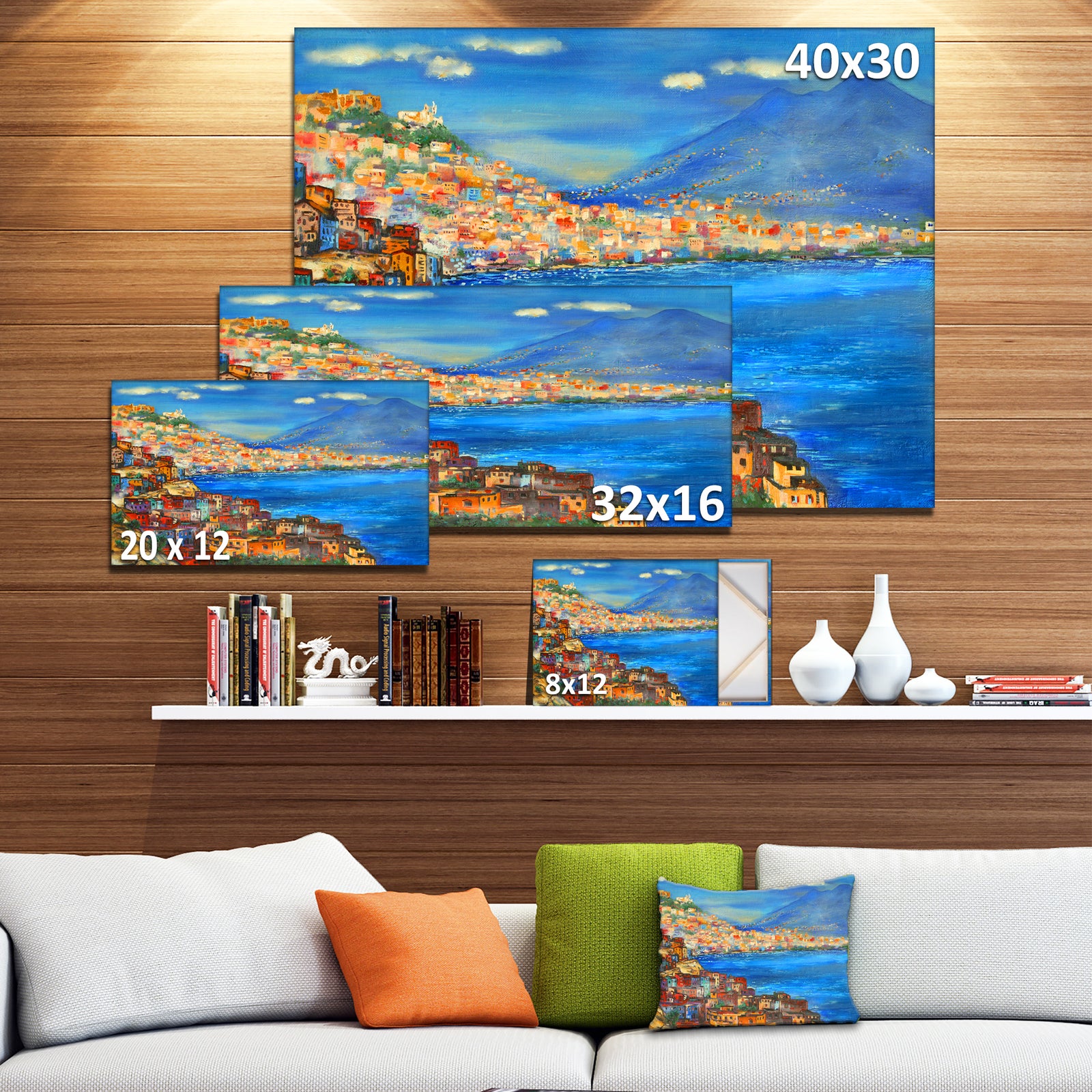 Naples Today - Seascape Painting Canvas Print