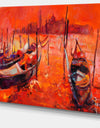Red Sunset over Venice - Landscape Painting Canvas Print