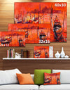 Red Sunset over Venice - Landscape Painting Canvas Print