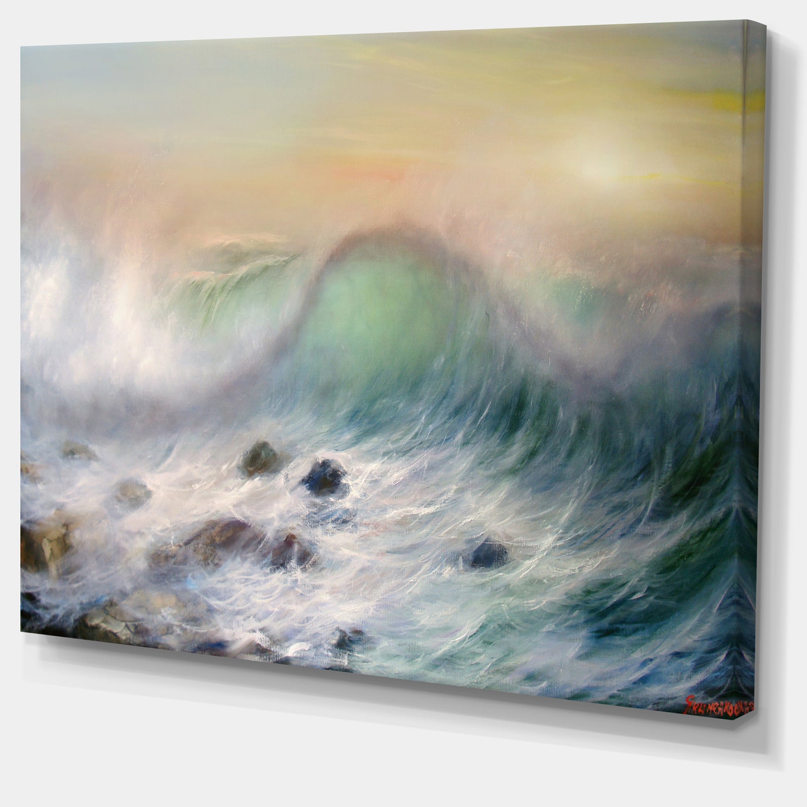 Mountains of Waves - Seascape Painting Canvas Print