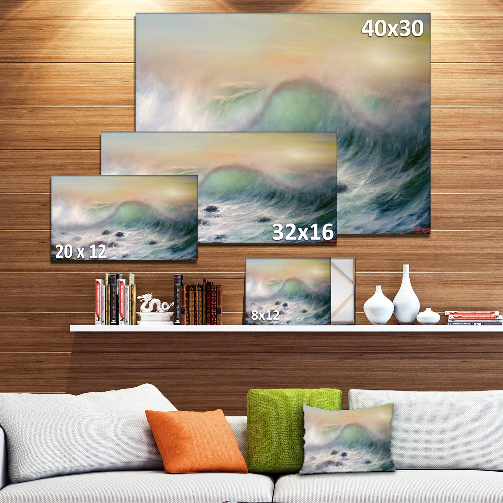 Mountains of Waves - Seascape Painting Canvas Print