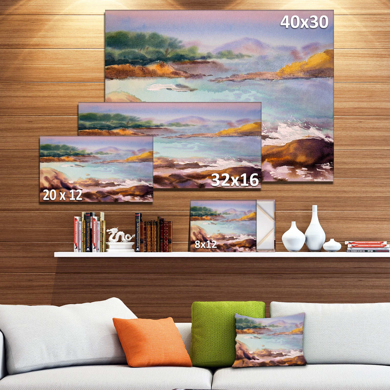 Tranquil Watercolor Waters - Seascape Painting Canvas Print