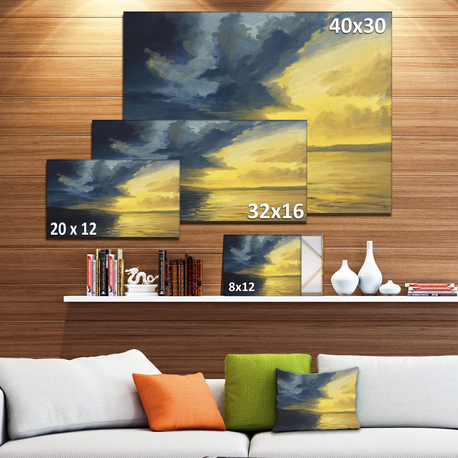 Sunset of Light and Shadows - Landscape Painting Canvas Print