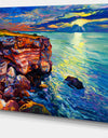 Beautiful Ocean and Cliffs - Seascape Painting Canvas Print