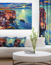 Beautiful Ocean and Cliffs - Seascape Painting Canvas Print