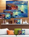 Beautiful Ocean and Cliffs - Seascape Painting Canvas Print