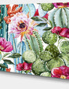 Cactus Pattern Watercolor - Floral Digital Art Canvas Print