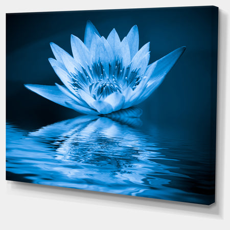Blue Water Lily - Floral Digital Art Canvas Print