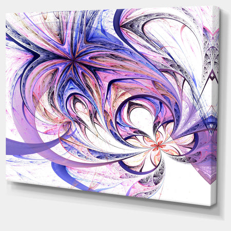 Blue and Pink Flower Pattern - Floral Digital Art Canvas Print