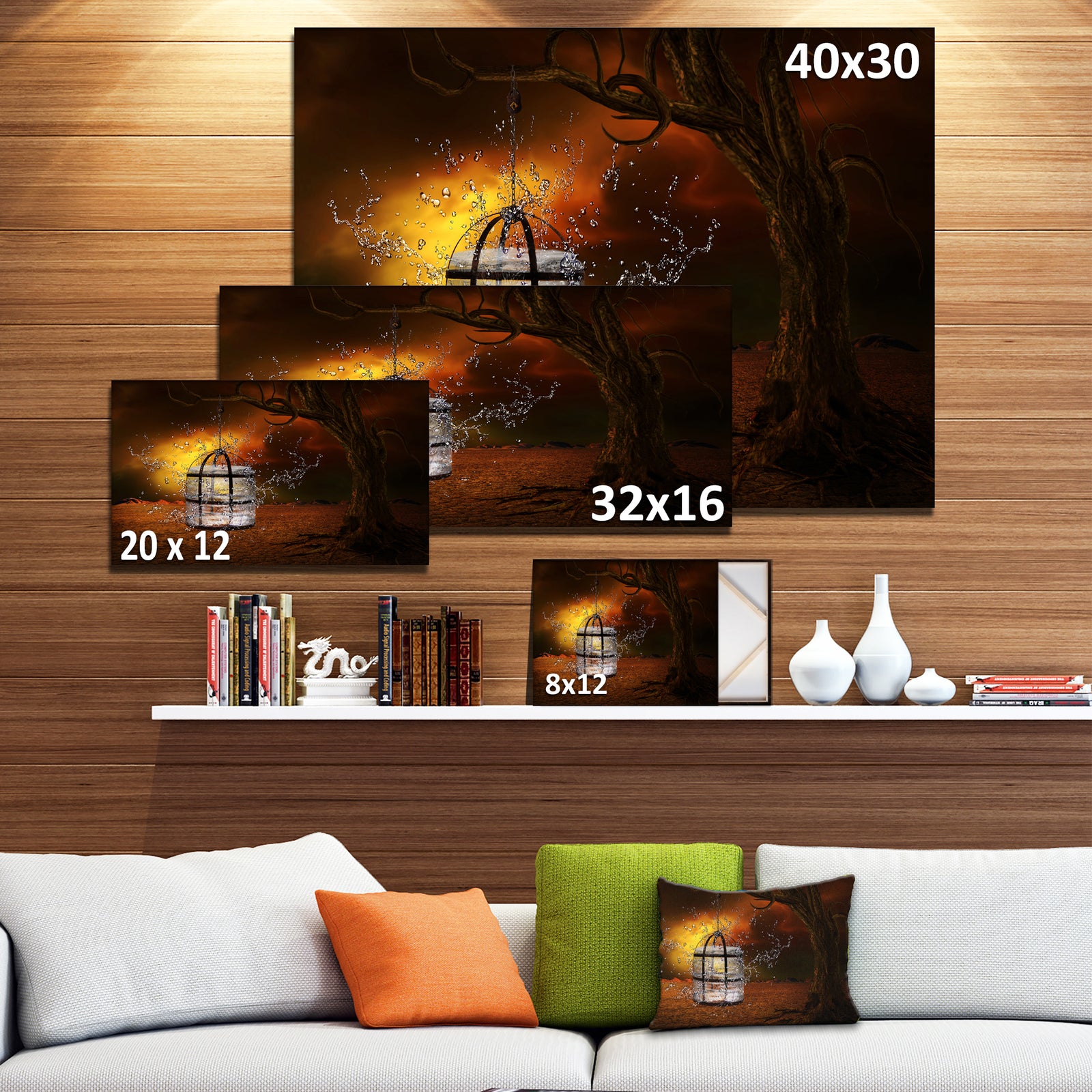 Water Locked Cage - Abstract Digital Art Canvas Print