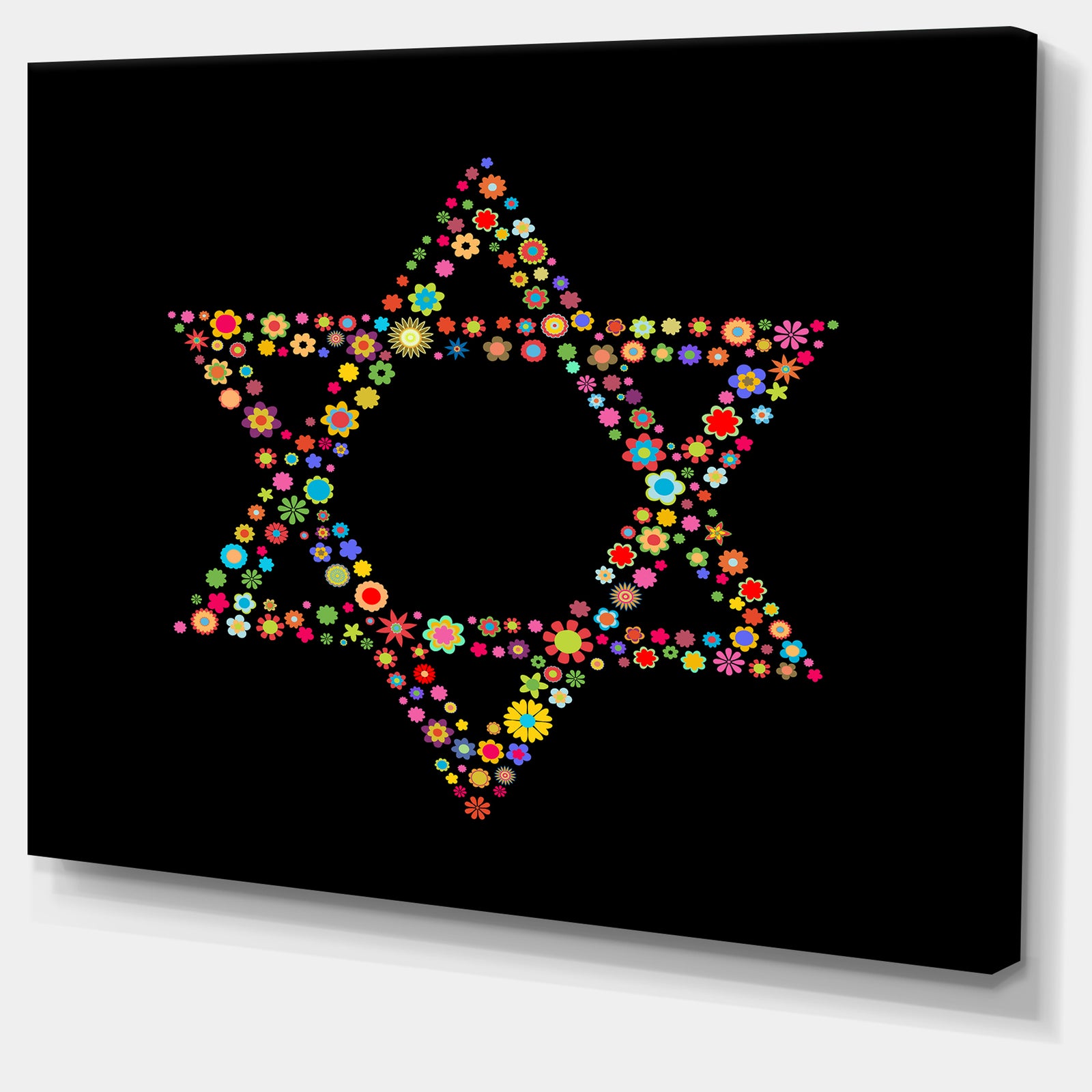 Star of David Shape - Modern Digital Art Print on Canvas