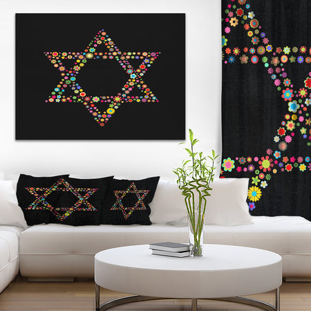 Star of David Shape - Modern Digital Art Print on Canvas
