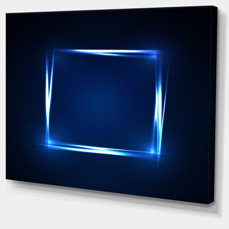 Neon Shape Blue - Abstract Digital Art Canvas Print