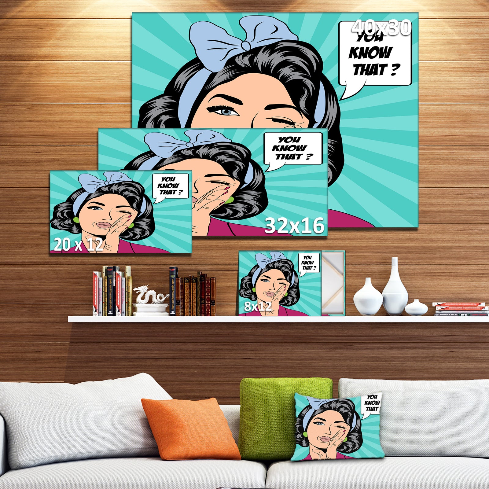 Woman in Comic Style - Portrait Digital Art Canvas Print