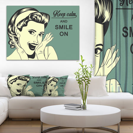 Pop Art Retro Woman - Portrait Digital Art Canvas Print