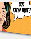 Retro Woman in Comic Style - Portrait Digital Art Canvas Print