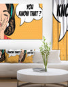 Retro Woman in Comic Style - Portrait Digital Art Canvas Print