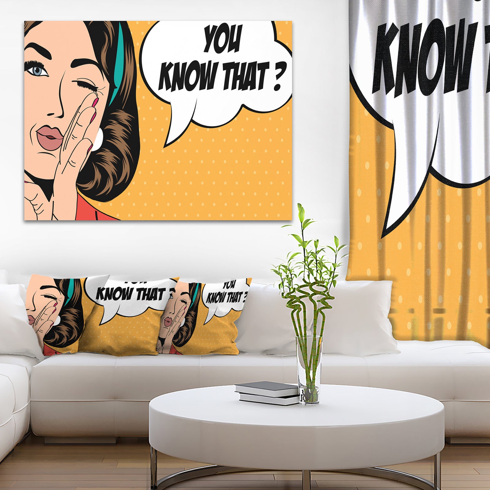 Retro Woman in Comic Style - Portrait Digital Art Canvas Print