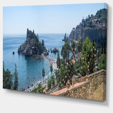 Taormina Island Panoramic View - Landscape Photo Canvas Print