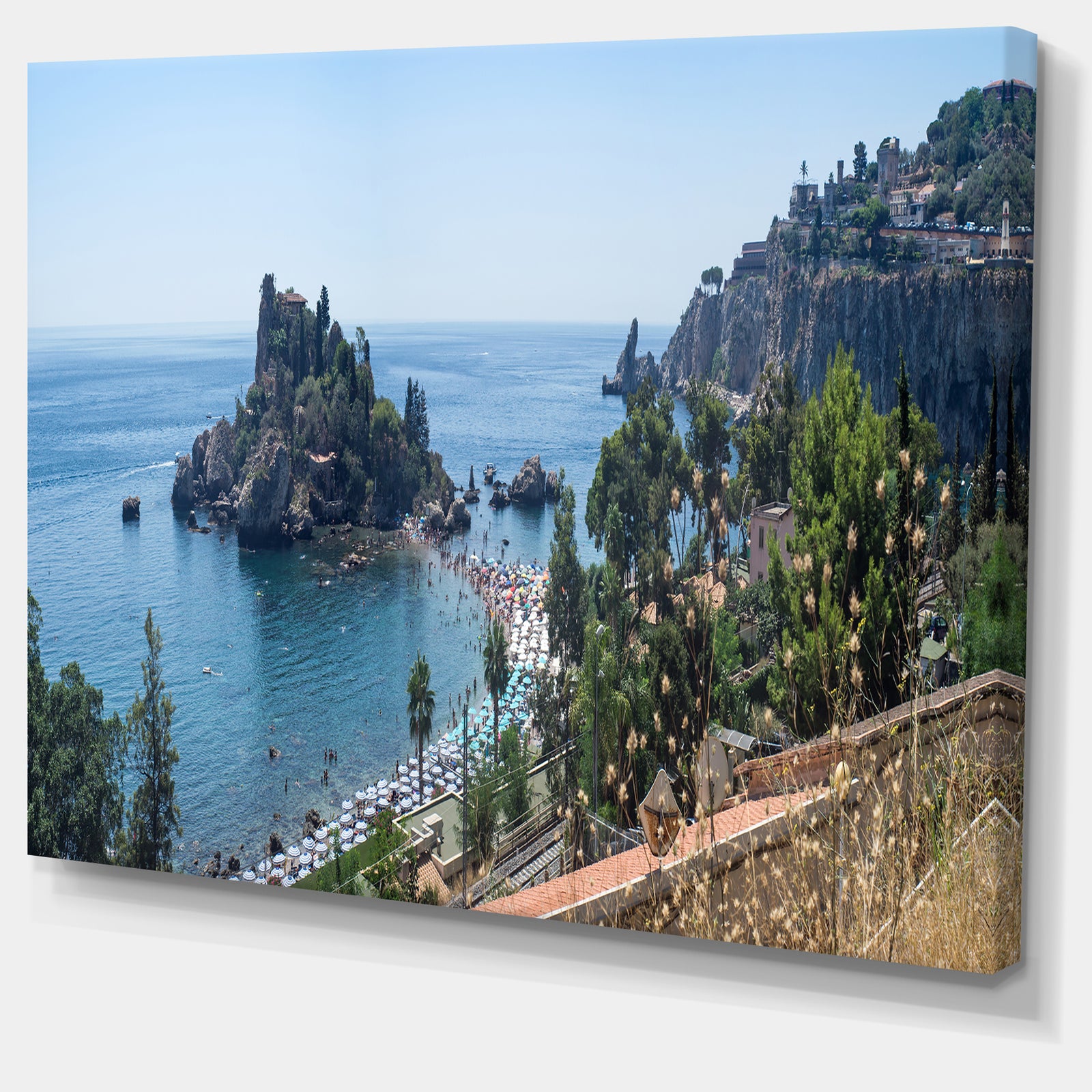 Taormina Island Panoramic View - Landscape Photo Canvas Print