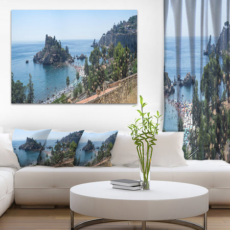 Taormina Island Panoramic View - Landscape Photo Canvas Print