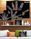 Rainbow Hand with Multi Colors - Abstract Digital Art Canvas Print