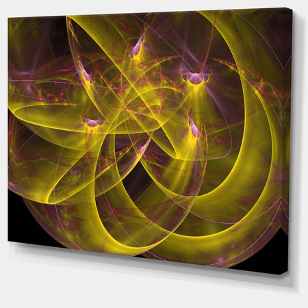 Yellow Fractal Flames - Abstract Digital Art Canvas Print