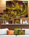 Yellow Fractal Flames - Abstract Digital Art Canvas Print