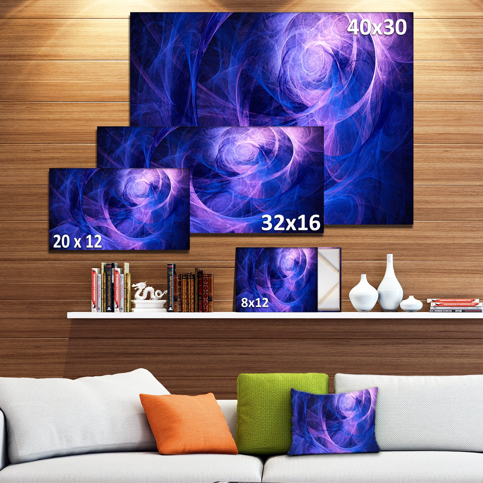 Bright Blue Stormy Sky - Abstract Digital Art Canvas Print