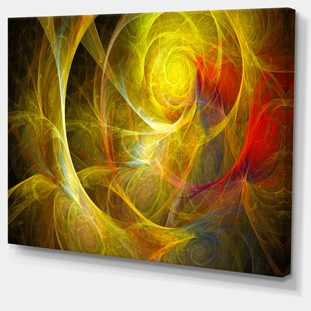 Bright Yellow Stormy Sky - Abstract Digital Art Canvas Print