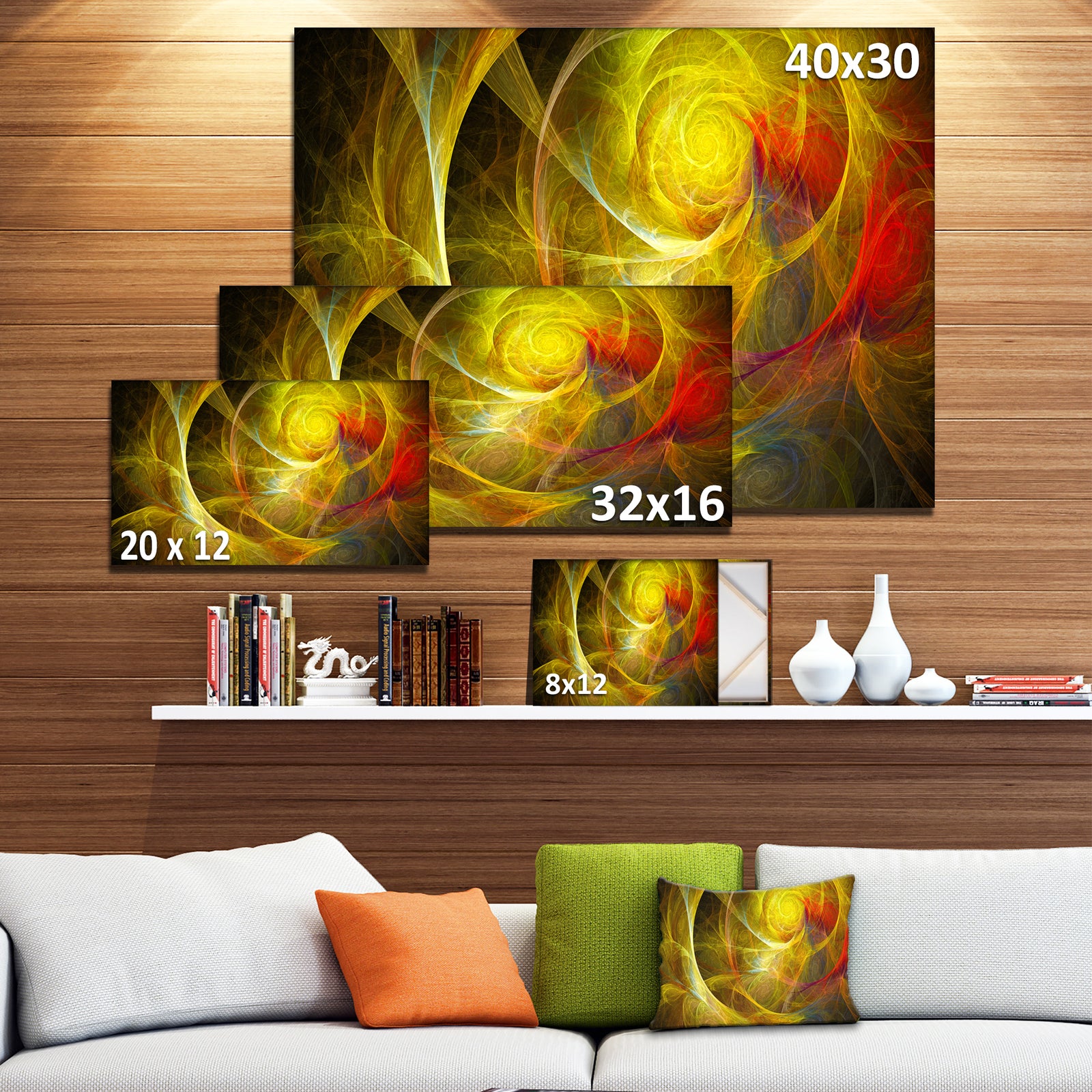 Bright Yellow Stormy Sky - Abstract Digital Art Canvas Print