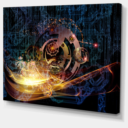 Lights of Gears - Abstract Digital Art Canvas Print